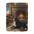 Bernese Mountain Dog Acrylic sherpa blanket by Tritan, front