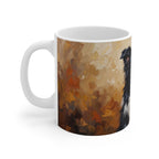 Border Collie Acrylic ceramic mug by Tritan, left handle