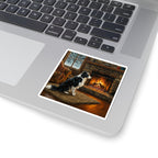 Border Collie Acrylic vinyl sticker by Tritan, on a laptop