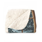 Border Collie Acrylic sherpa blanket by Tritan, folded