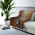 Boston Terrier Acrylic sherpa blanket by Tritan, on sofa