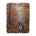 Boston Terrier Acrylic sherpa blanket by Tritan, front