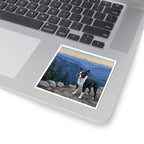 Boston Terrier Acrylic vinyl sticker by Tritan, on a laptop