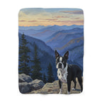 Boston Terrier Acrylic sherpa blanket by Tritan, front