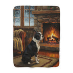 Boston Terrier Acrylic sherpa blanket by Tritan, front