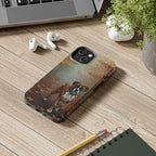 Boxer Acrylic tough phone case by Tritan, on a desk