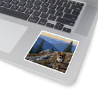 Boxer Acrylic vinyl sticker by Tritan, on a laptop