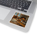 Boxer Acrylic vinyl sticker by Tritan, on a laptop