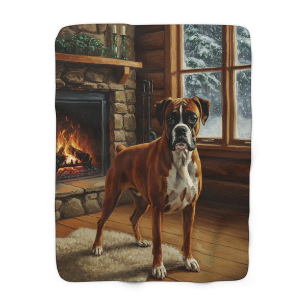 Acrylic Boxer - Winter Hearth | Sherpa Fleece Blanket