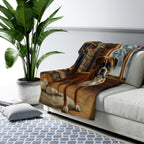 Boxer Acrylic sherpa blanket by Tritan, on sofa