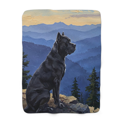Acrylic Gallery Print Cane Corso - Mountain Overlook | Sherpa Fleece Blanket