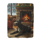 Acrylic Gallery Print Cane Corso - Winter Hearth | Sherpa Fleece Blanket