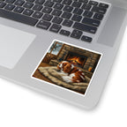 Cavalier King Charles Spaniel Acrylic vinyl sticker by Tritan, on a laptop