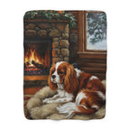 Cavalier King Charles Spaniel Acrylic sherpa blanket by Tritan, front