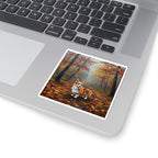 Corgi Acrylic vinyl sticker by Tritan, on a laptop