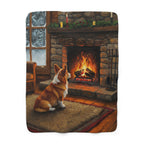 Corgi Acrylic sherpa blanket by Tritan, front