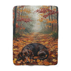 Dachshund Cozy Set — 2-Piece Blanket + Mug Gift Set | Autumn Woods | Tritan