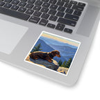 Dachshund Acrylic vinyl sticker by Tritan, on a laptop
