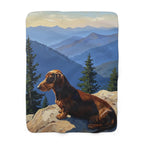Dachshund Acrylic sherpa blanket by Tritan, front