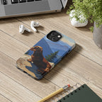 Dachshund Acrylic tough phone case by Tritan, on a desk