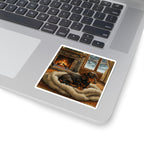 Dachshund Acrylic vinyl sticker by Tritan, on a laptop