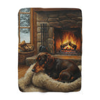 Dachshund Acrylic sherpa blanket by Tritan, front
