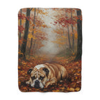English Bulldog Acrylic sherpa blanket by Tritan, front