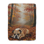 English Bulldog Cozy Set — 2-Piece Blanket + Mug Gift Set | Autumn Woods | Tritan