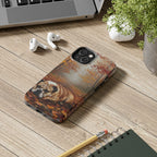 English Bulldog Acrylic tough phone case by Tritan, on a desk