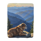 English Bulldog Acrylic sherpa blanket by Tritan, front