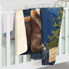 English Bulldog Acrylic sherpa blanket by Tritan, on bed