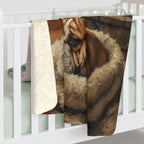 English Bulldog Acrylic sherpa blanket by Tritan, on bed
