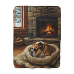 English Bulldog Acrylic sherpa blanket by Tritan, front