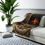 English Bulldog Acrylic sherpa blanket by Tritan, on sofa
