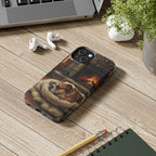 English Bulldog Acrylic tough phone case by Tritan, on a desk