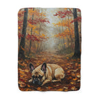 French Bulldog Cozy Set — 2-Piece Blanket + Mug Gift Set | Autumn Woods | Tritan
