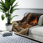 French Bulldog Acrylic sherpa blanket by Tritan, on sofa