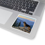 German Shepherd Acrylic vinyl sticker by Tritan, on a laptop