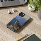 German Shepherd Acrylic tough phone case by Tritan, on a desk
