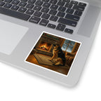 German Shepherd Acrylic vinyl sticker by Tritan, on a laptop