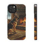 German Shepherd Acrylic tough phone case by Tritan, front and side
