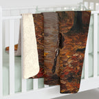 German Shorthaired Pointer Acrylic sherpa blanket by Tritan, on bed