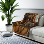 German Shorthaired Pointer Acrylic sherpa blanket by Tritan, on sofa