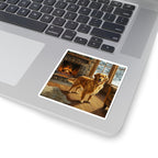 Golden Retriever Acrylic vinyl sticker by Tritan, on a laptop