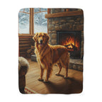 Golden Retriever Acrylic sherpa blanket by Tritan, front