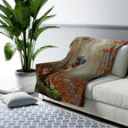 Great Dane Acrylic sherpa blanket by Tritan, on sofa