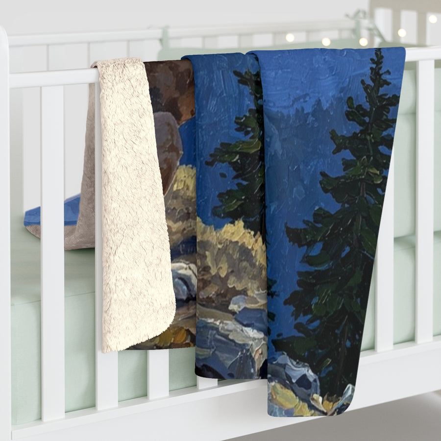 Great Dane Acrylic sherpa blanket by Tritan, on bed