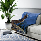 Great Dane Acrylic sherpa blanket by Tritan, on sofa