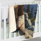 Havanese Acrylic sherpa blanket by Tritan, on bed