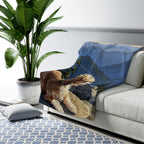Havanese Acrylic sherpa blanket by Tritan, on sofa